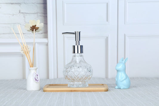 Hand Sanitizer Bottle Glass Bathroom Countertop Press Lotion Sub-bottling Shampoo Shower Gel Soap Liquid Bottle Kitchen