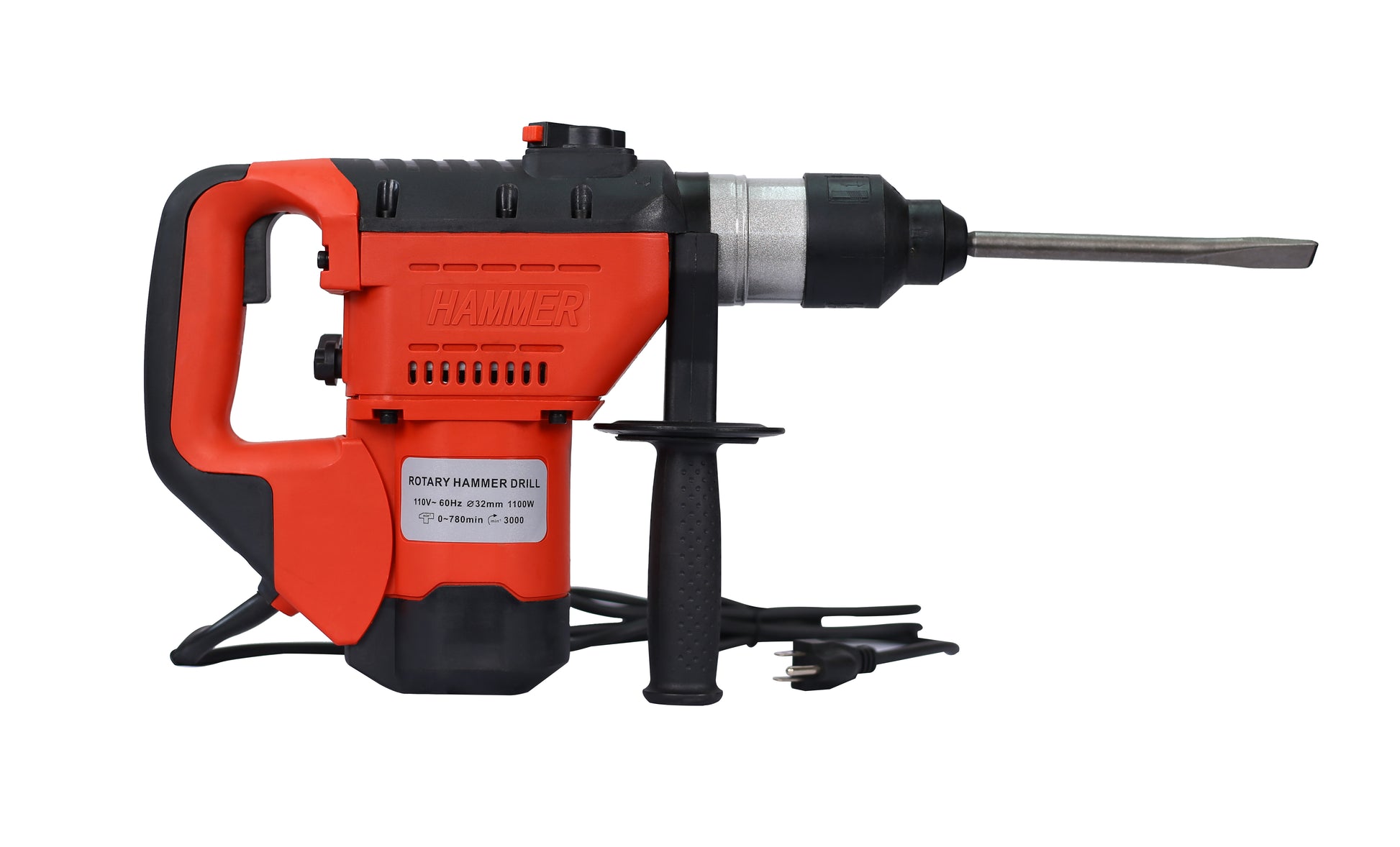 Rotary Hammer 1100W(Red + Black) 1-1/2&quot;  SDS Plus Rotary Hammer Drill 3 Functions