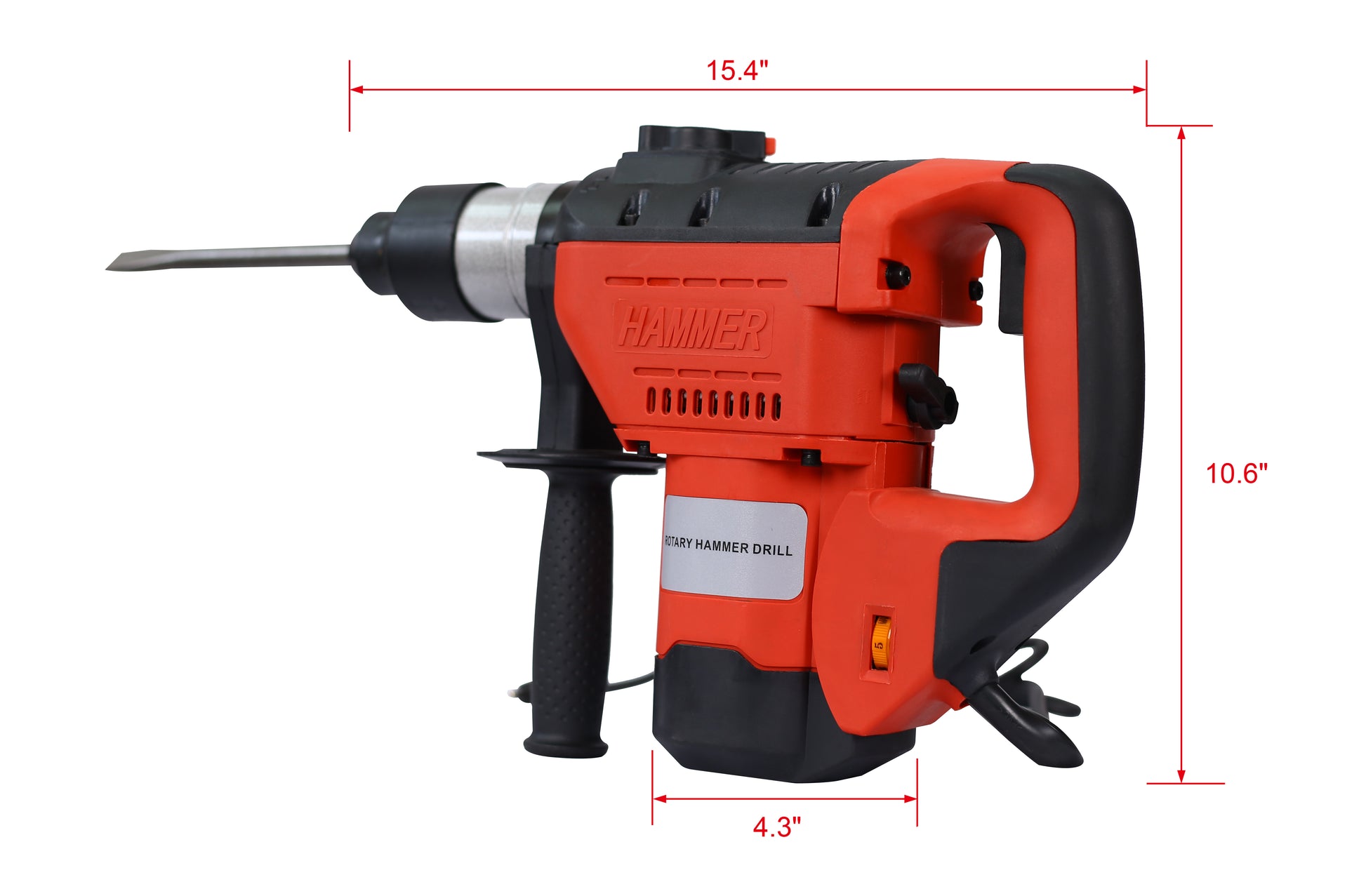 Rotary Hammer 1100W(Red + Black) 1-1/2&quot;  SDS Plus Rotary Hammer Drill 3 Functions