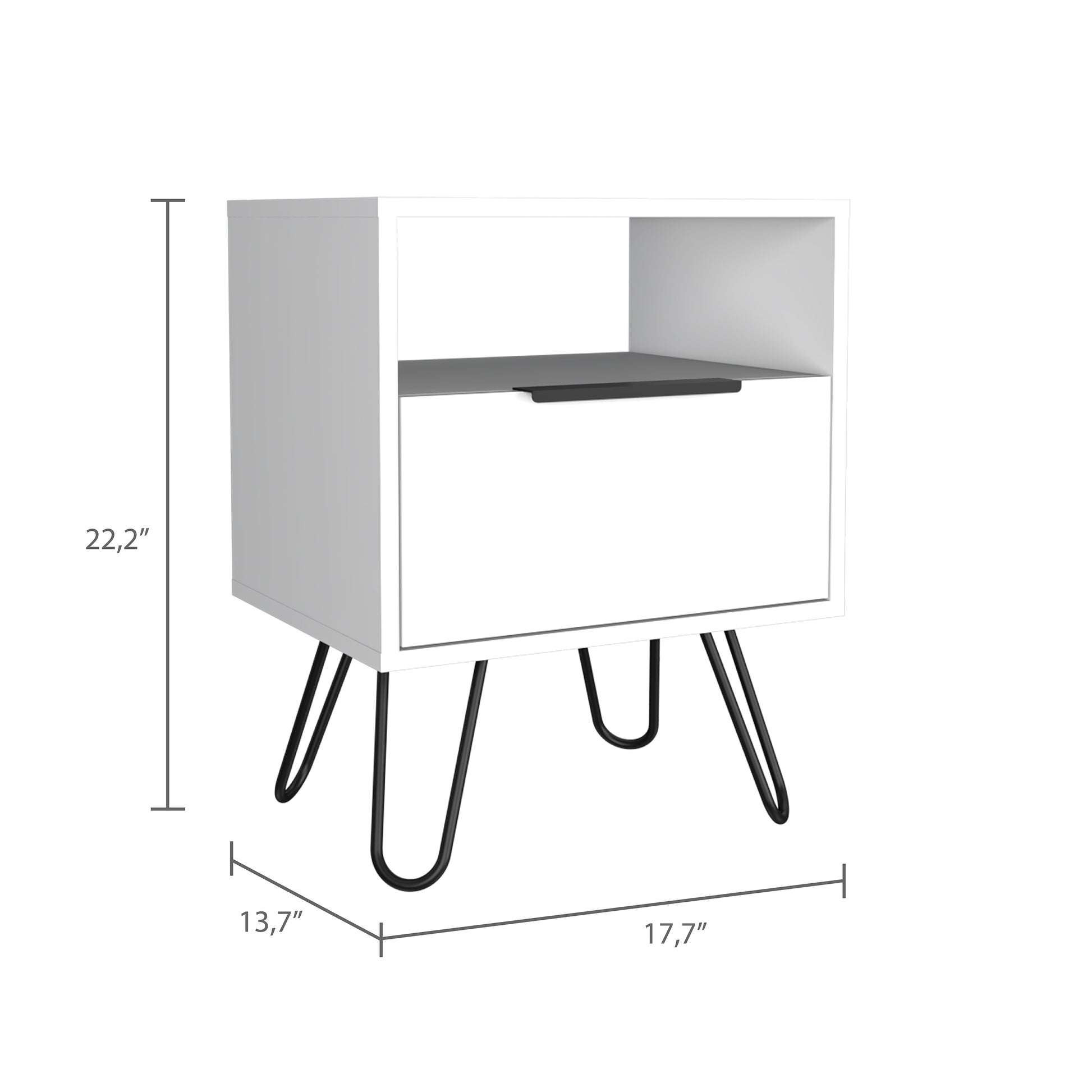 White Creek 1-Shelf 1-Drawer Nightstand