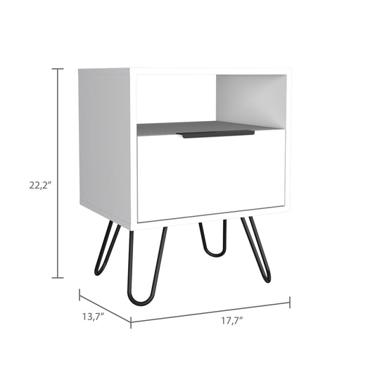 White Creek 1-Shelf 1-Drawer Nightstand