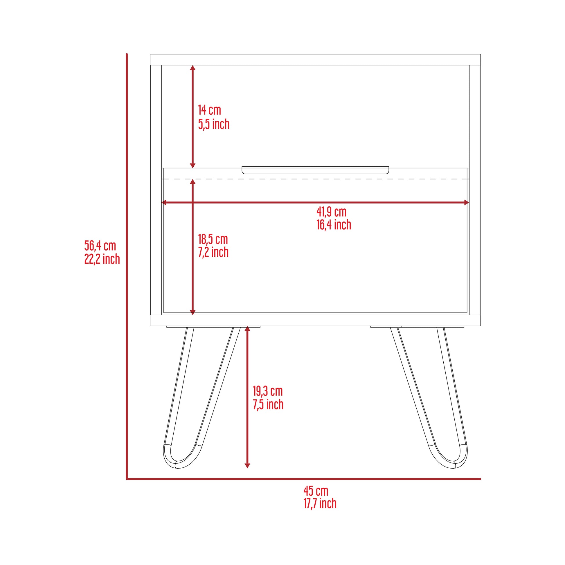 White Creek 1-Shelf 1-Drawer Nightstand