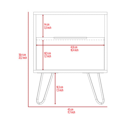 White Creek 1-Shelf 1-Drawer Nightstand