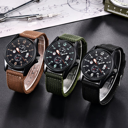 XINEW Men&#039;s Watch Fashion Nylon Belt Calendar Quartz Watch Men&#039;s Foreign Trade New Sports Watch Men&#039;s One Piece Generation