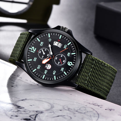 XINEW Men&#039;s Watch Fashion Nylon Belt Calendar Quartz Watch Men&#039;s Foreign Trade New Sports Watch Men&#039;s One Piece Generation