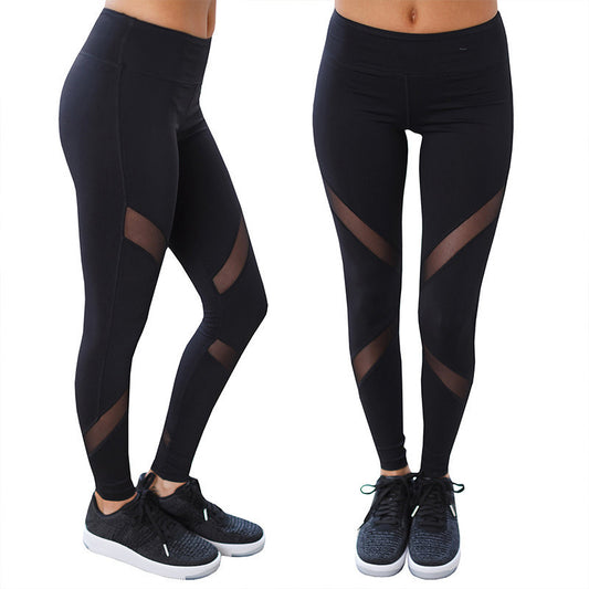 New Products Hot Yoga Pants Hip Lift Waist Sports Leggings Mesh Stitching Sexy Sportswear Pants Women&amp;#039;s Pants