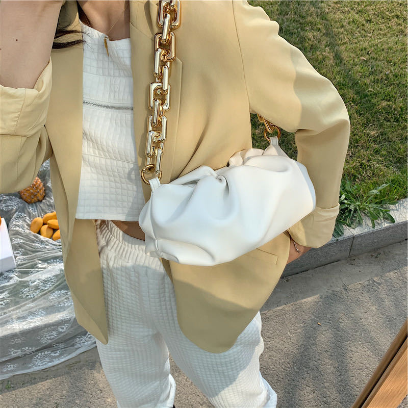 Korean Version Of Casual Thick Chain Cloud Bag 2023 Summer New Simple And Versatile Handbag Large-capacity One-shoulder Women Bag