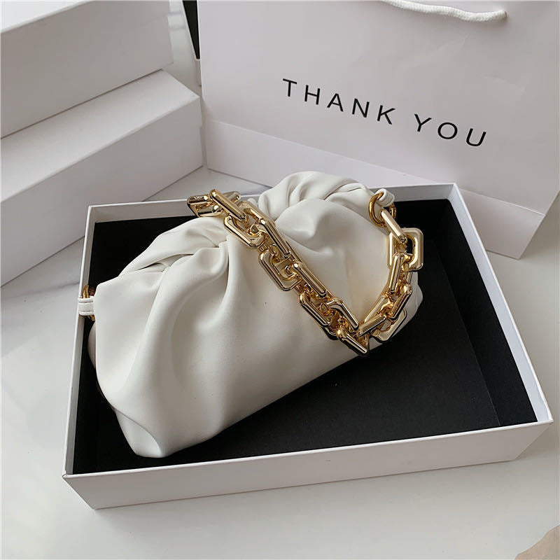 Korean Version Of Casual Thick Chain Cloud Bag 2023 Summer New Simple And Versatile Handbag Large-capacity One-shoulder Women Bag