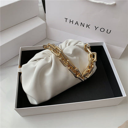 Korean Version Of Casual Thick Chain Cloud Bag 2023 Summer New Simple And Versatile Handbag Large-capacity One-shoulder Women Bag
