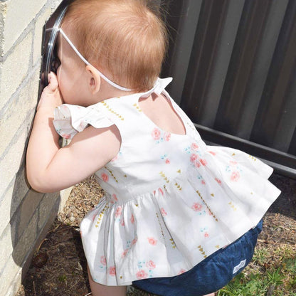 Baby love lvkong dress female baby fly sleeve flower print dress cotton children new kids clothing