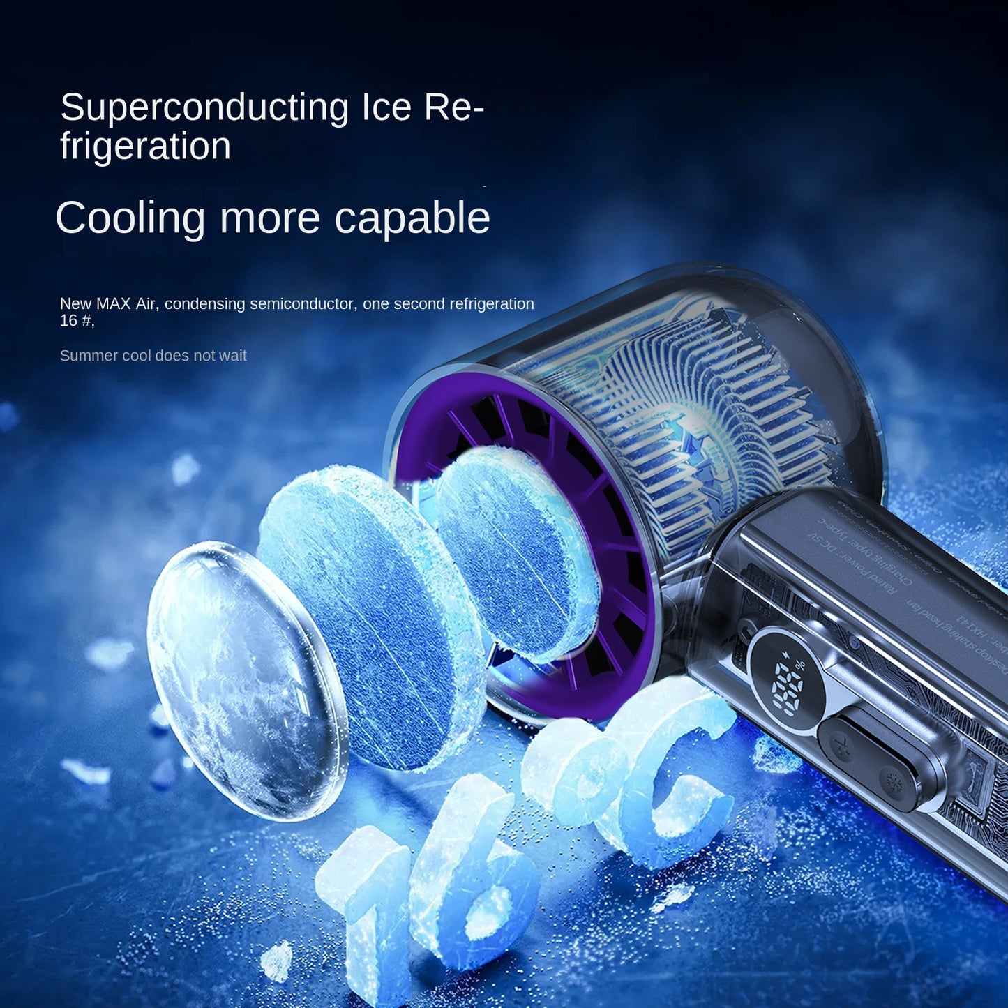 Handheld High-speed Small Fan USB Handheld Small Fan Semiconductor Refrigeration Turbine Desktop Fan