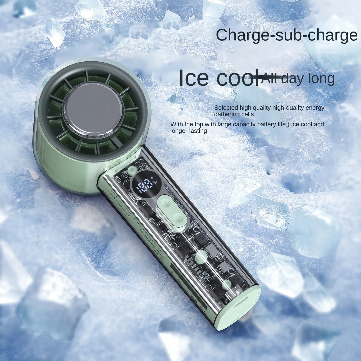 Handheld High-speed Small Fan USB Handheld Small Fan Semiconductor Refrigeration Turbine Desktop Fan