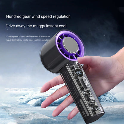 Handheld High-speed Small Fan USB Handheld Small Fan Semiconductor Refrigeration Turbine Desktop Fan