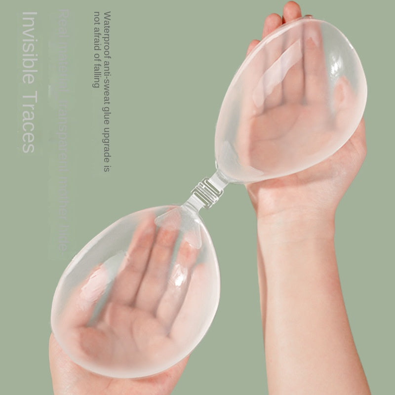 Silicone Bra Transparent Chest Sticker Small Chest Push-Up Silicone Waterproof Sweatproof Thickened Swimming Swimsuit Sling Dress Chest Pad