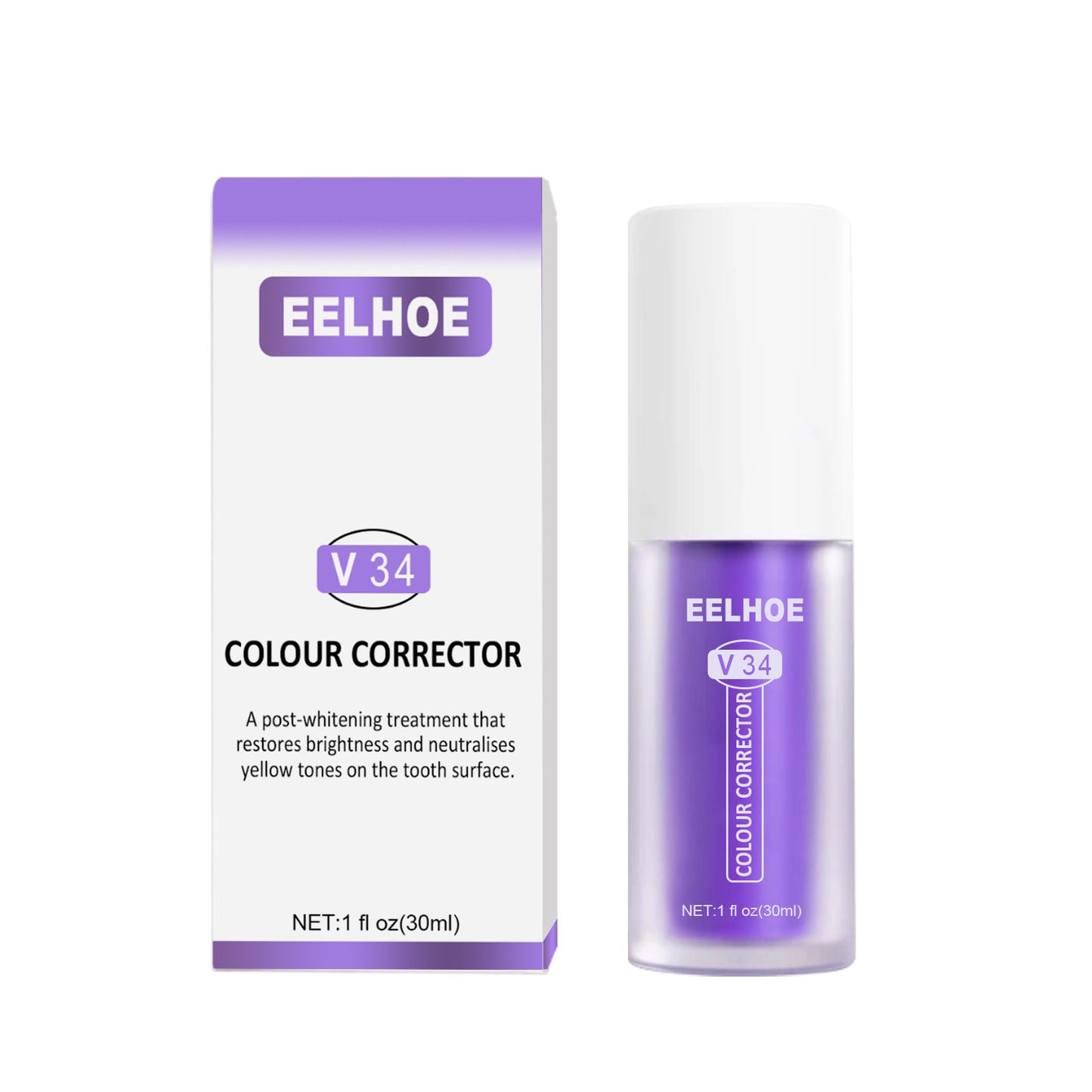 EELHOE V34 Toothpaste Repair Teeth Cleaning And Repair Oral Health Purple Orange Toothpaste Dazzling White
