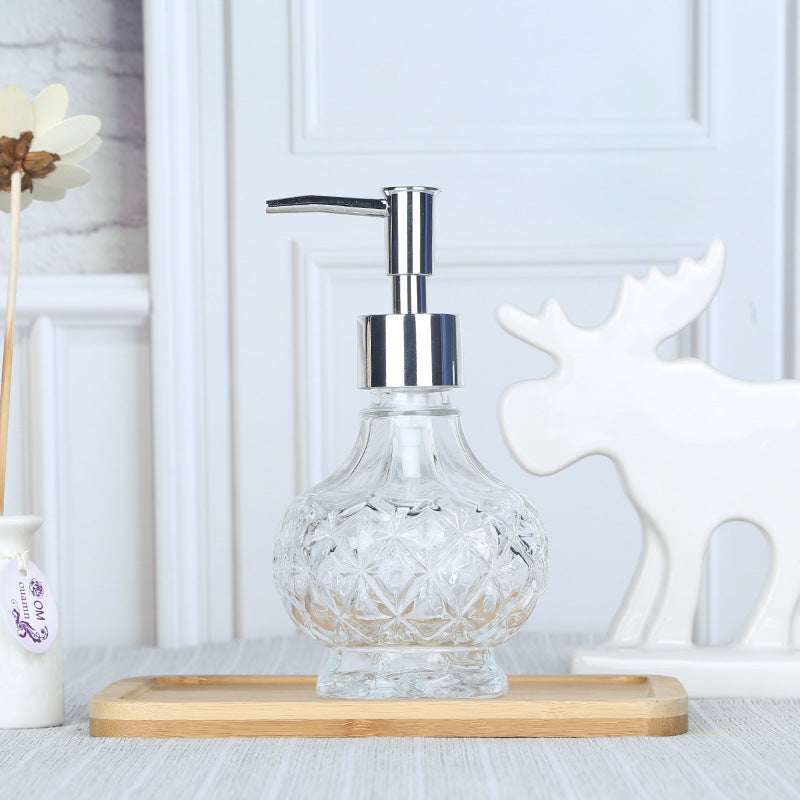 Hand Sanitizer Bottle Glass Bathroom Countertop Press Lotion Sub-bottling Shampoo Shower Gel Soap Liquid Bottle Kitchen