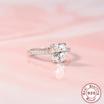 3 Karat S925 Sterling Silver Engagement Ring Oval Cut Cubic Zirconia Wedding Ring Wedding Ring
