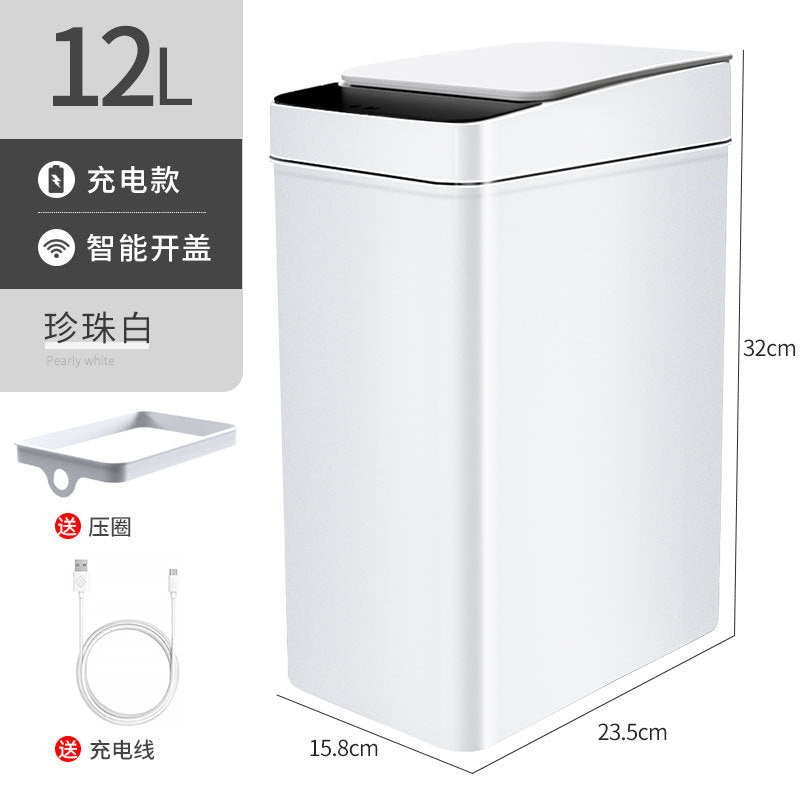Smart Trash Can With Lid Induction Household