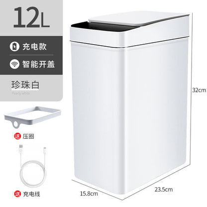 Smart Trash Can With Lid Induction Household