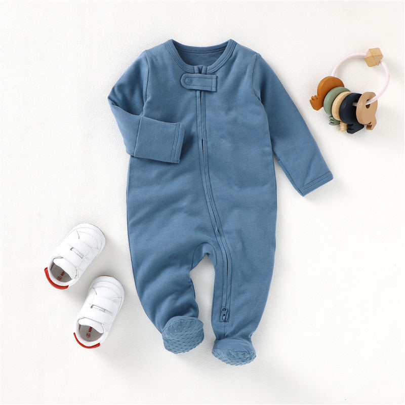 Foreign Trade Climbing Clothes Baby Jumpsuit Spring And Autumn A Ins Style Baby Climbing Clothes Organic Cotton Foot-Wrappable Baby Jumpsuit