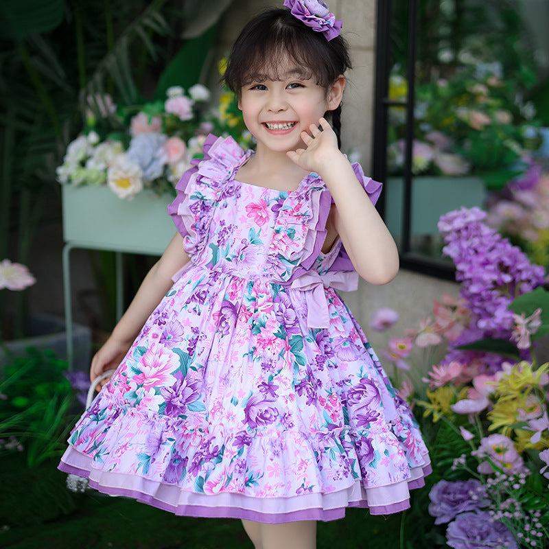 Summer New Arrival Cute Girls Princess Dress Lolita Baby Girl Floral Dress Lolita Children&#039;s Wear