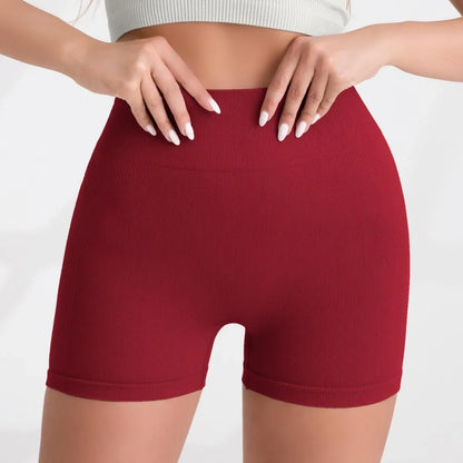 Seamless High-Waist Yoga Shorts Running Fitness Pants Tight Butt Lifting Sporty Shorts High Elasticity For Running And Yoga