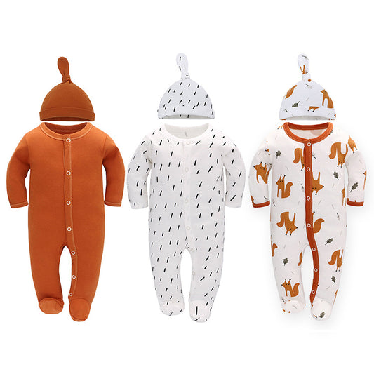 Newborn Jumpsuit, Autumn Style Male And Female Baby Jumpsuit, Long-sleeved Baby Jumpsuit, Baby Foot-covering Jumpsuit