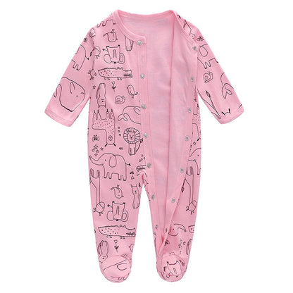 Newborn Jumpsuit, Autumn Style Male And Female Baby Jumpsuit, Long-sleeved Baby Jumpsuit, Baby Foot-covering Jumpsuit