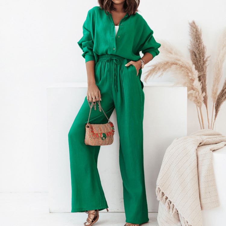 2022 European And American Independent Station INS New Products Loose Solid Color Long-sleeved Shirts Casual Suits Women&#039;s Fashion Wholesale
