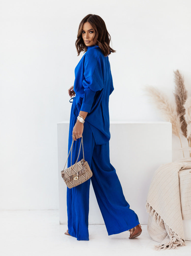 2022 European And American Independent Station INS New Products Loose Solid Color Long-sleeved Shirts Casual Suits Women&#039;s Fashion Wholesale