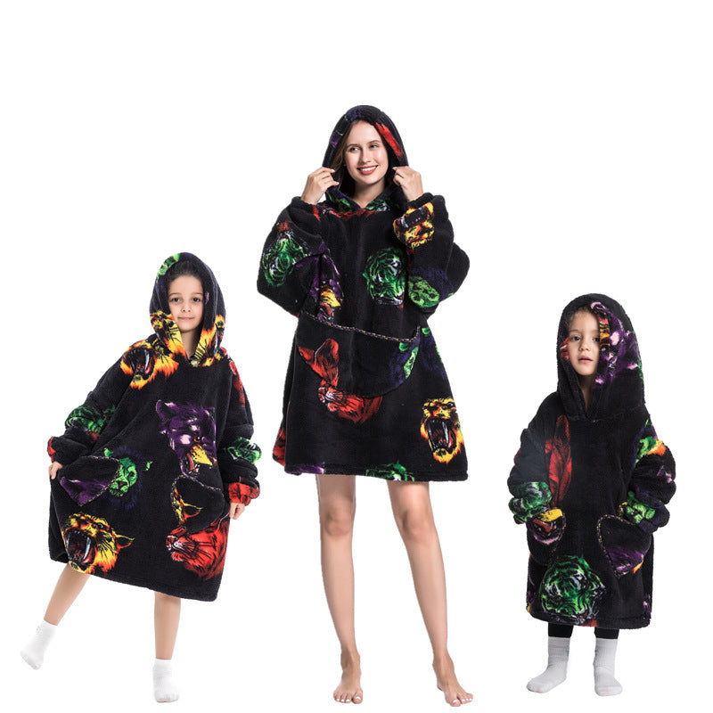 Blanket Hoodie Sweatshirt Oversized Warm Pullover Lazy TV Blanket Thickened Oversize Sweater