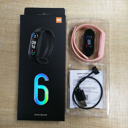 M6 Smart Bracelet Heart Rate Blood Pressure Bluetooth Step Meter Music Weather Sleep Monitoring Cross-border M6 Smart Sports Bracelet