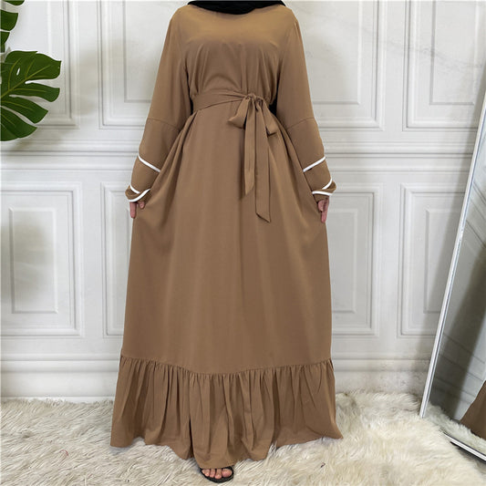 Women&#039;s Clothing Pleated Loose Big Hem Muslim Fashion Dress