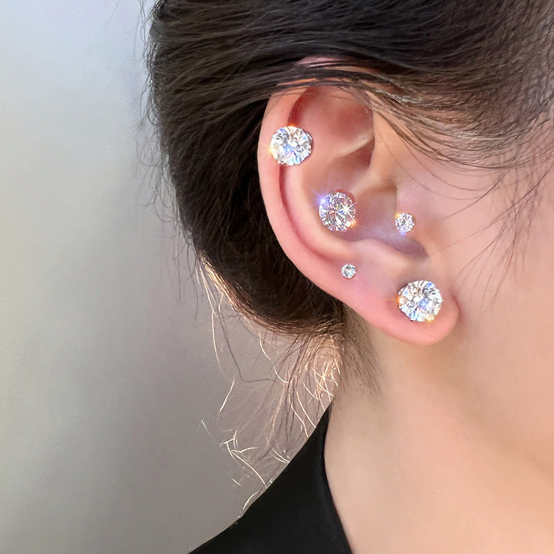 High-grade Luxury Exquisite Crystal Ear Clip Women&#039;s Non-ear Hole Niche Design Cold Wind Earrings 2022 New Fashion