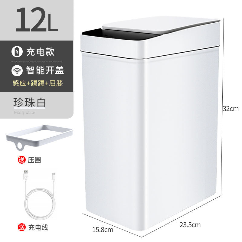 Smart Trash Can With Lid Induction Household