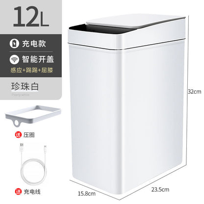Smart Trash Can With Lid Induction Household