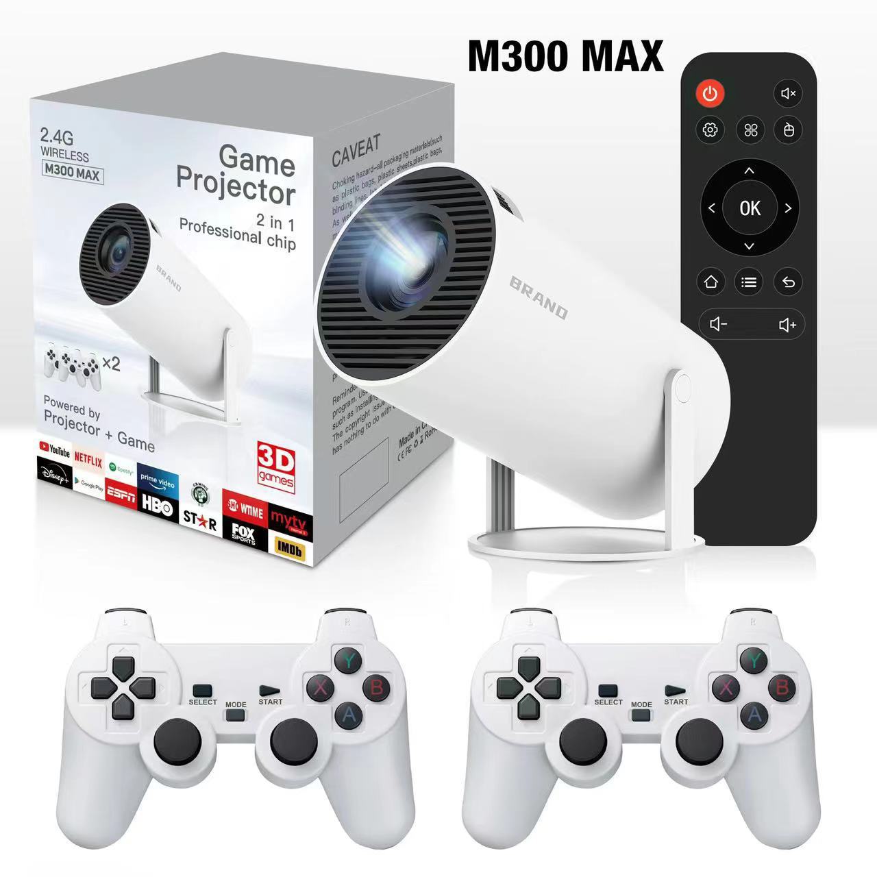 Cross-border Explosions HY300max High-definition Game Projector Home Entertainment Two-in-one Game Mini Projector