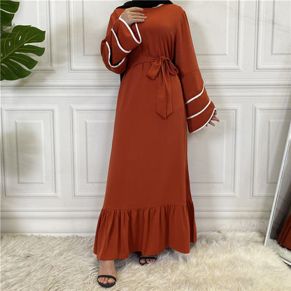 Women&#039;s Clothing Pleated Loose Big Hem Muslim Fashion Dress