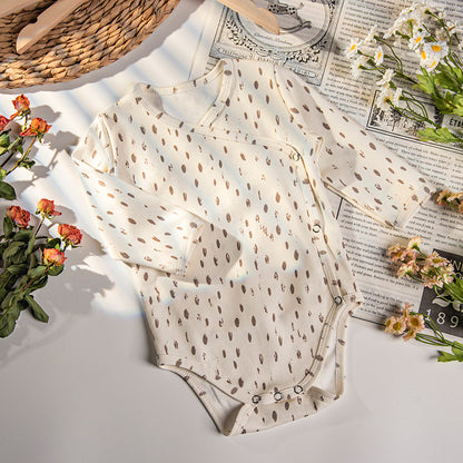 Baby Summer Air-conditioned Clothes Thin Bamboo Cotton Long-sleeved Jumpsuit Baby Romper