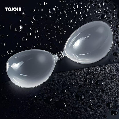 Silicone Bra Transparent Chest Sticker Small Chest Push-Up Silicone Waterproof Sweatproof Thickened Swimming Swimsuit Sling Dress Chest Pad
