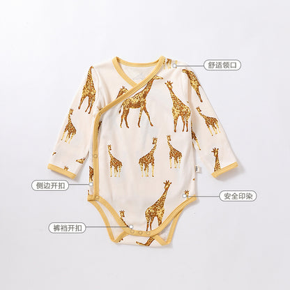 1c Baby Clothes Baby Spring Cotton Jumpsuit Long-sleeved Triangle Romper Romper Baby Bottoming Bag Fart Clothing