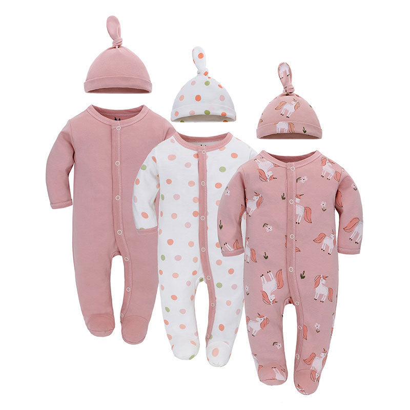 Newborn Jumpsuit, Autumn Style Male And Female Baby Jumpsuit, Long-sleeved Baby Jumpsuit, Baby Foot-covering Jumpsuit