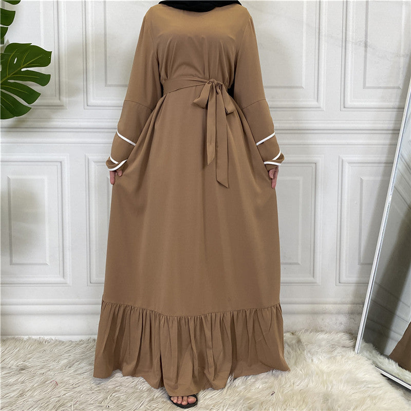 Women&#039;s Clothing Pleated Loose Big Hem Muslim Fashion Dress