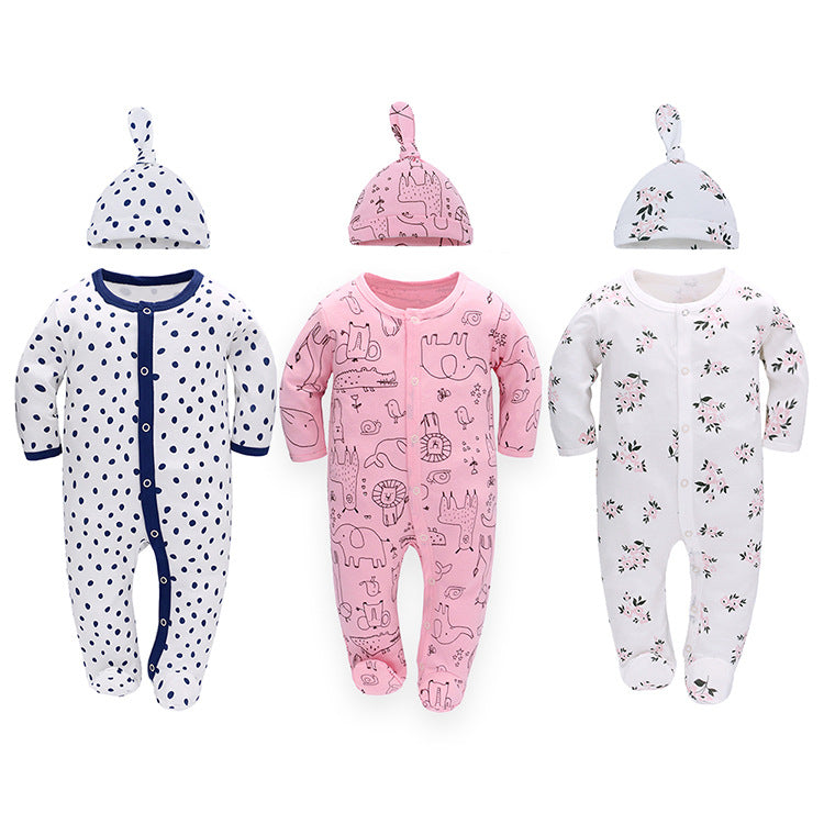 Newborn Jumpsuit, Autumn Style Male And Female Baby Jumpsuit, Long-sleeved Baby Jumpsuit, Baby Foot-covering Jumpsuit