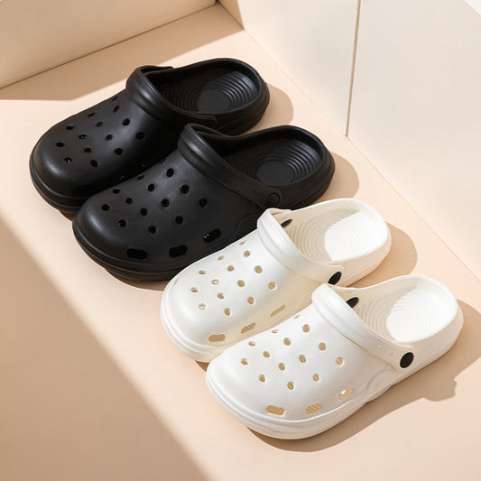 Women&#039;s Cave Shoes Summer Couple Wear Beach Non-slip Thick Bottom Anti-odor Leakage Sandals And Slippers Men&#039;s Feeling Baotou