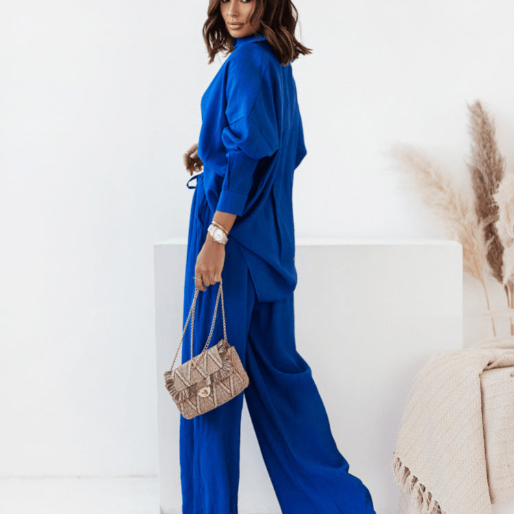 2022 European And American Independent Station INS New Products Loose Solid Color Long-sleeved Shirts Casual Suits Women&#039;s Fashion Wholesale