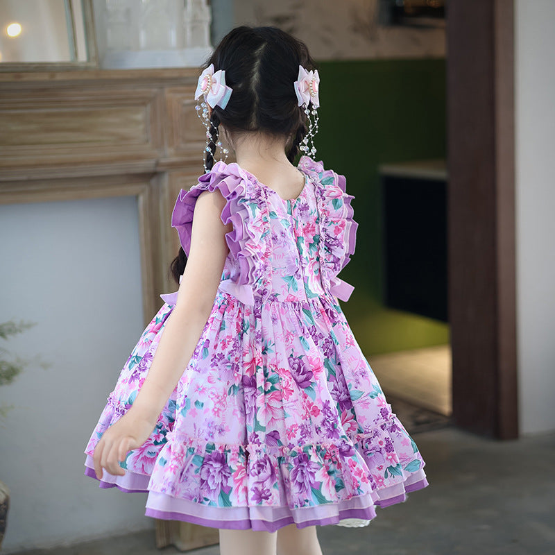 Summer New Arrival Cute Girls Princess Dress Lolita Baby Girl Floral Dress Lolita Children&#039;s Wear