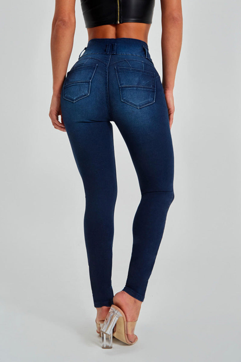 New Women&#039;s High Waist Tight Stretch Shaping Hip Jeans Women Jeans