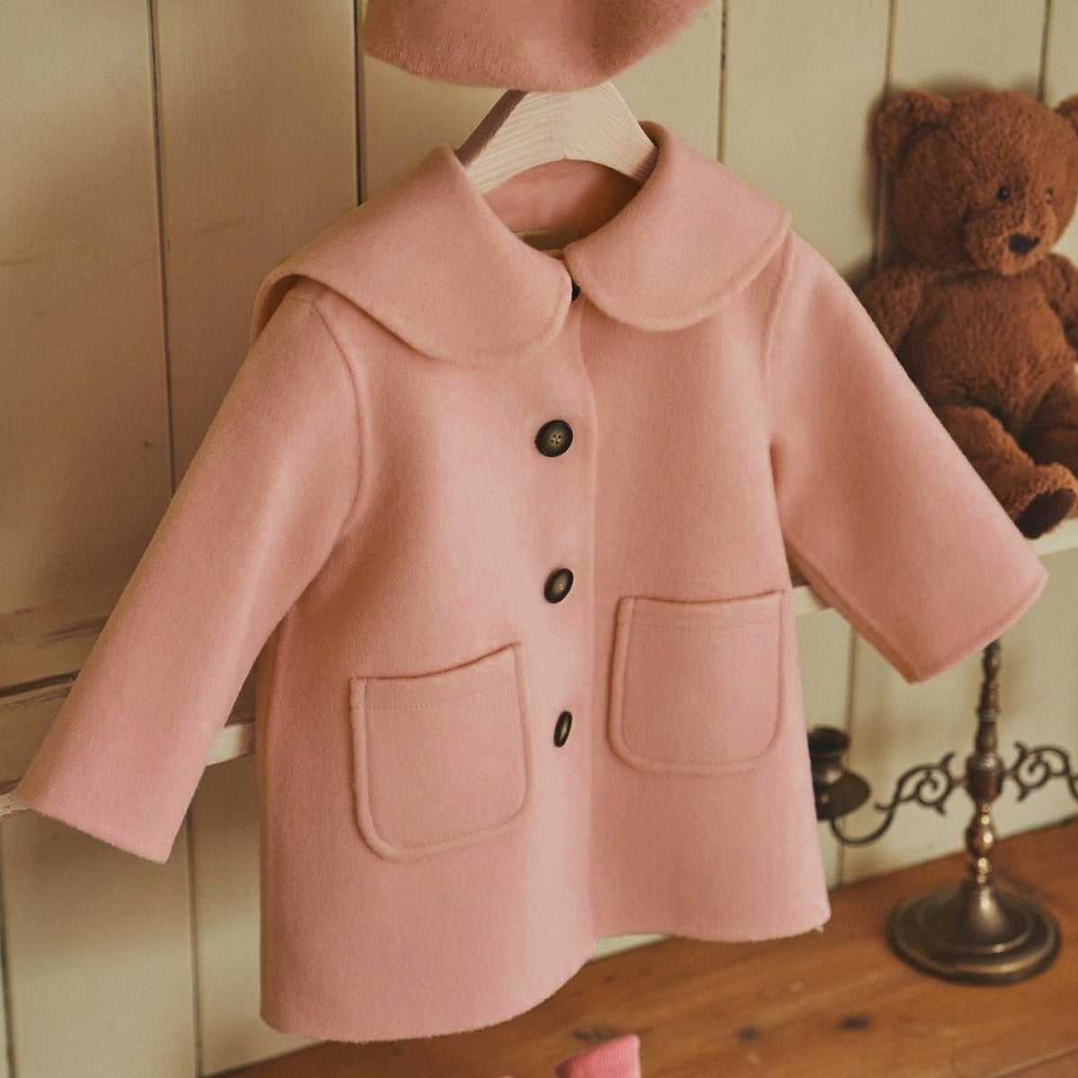 Girls&#039; Woolen Overcoat Winter New Baby High-end Woolen Thickened Coat Baby Mid-length Top