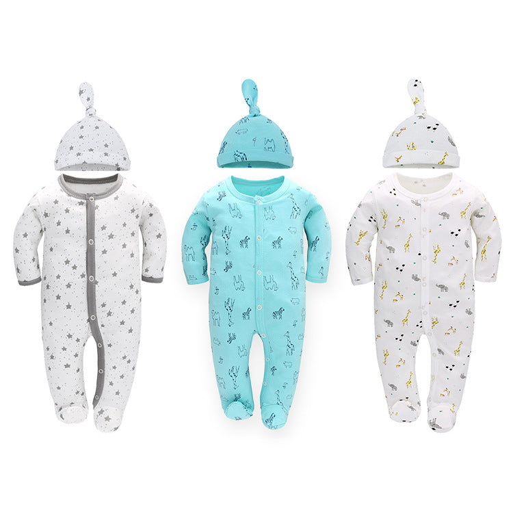 Newborn Jumpsuit, Autumn Style Male And Female Baby Jumpsuit, Long-sleeved Baby Jumpsuit, Baby Foot-covering Jumpsuit